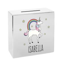 Personalised Unicorn Square Money Box